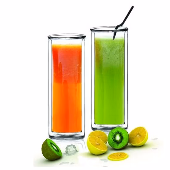 Hot Sale Suction Cup Glass with Glass Straw High Borosilicate Double Wall Coffee Glass Bear Juice Milk Water Drinking Glass Heat Resistant Cup Mug