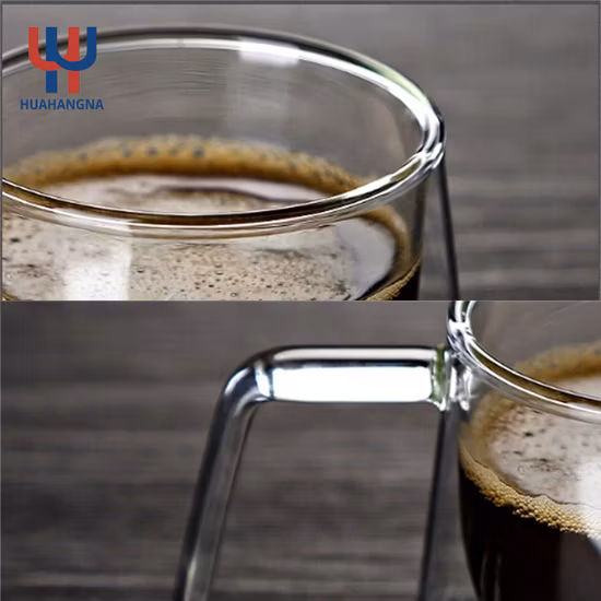 Double Wall 200ml/6.7oz Glass Coffee Mugs Resistant Clear Borosilicate Cups Espresso Cups Tea Cups Perfect for Latte Americano Cappuccino Tea Bag Insulated